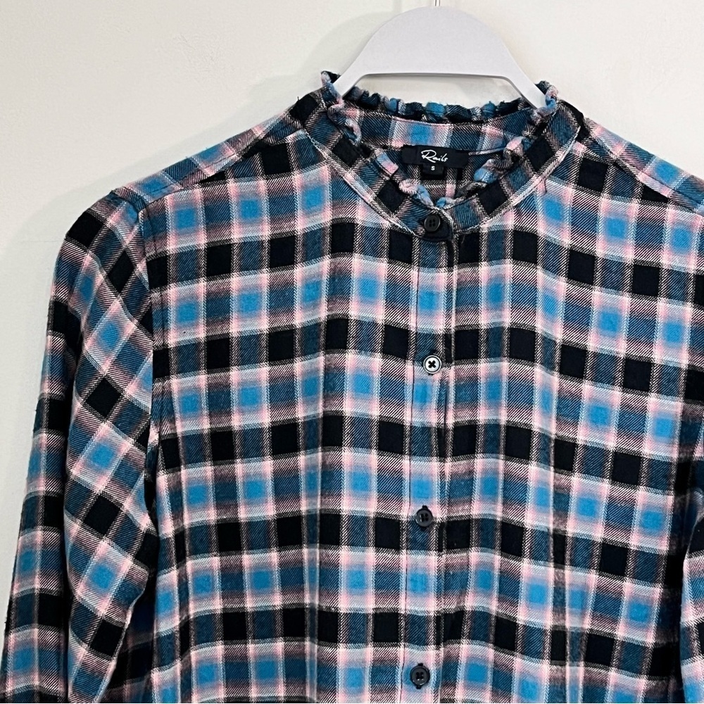 Rails Blue And Black Plaid Button Down Shirt - image 4